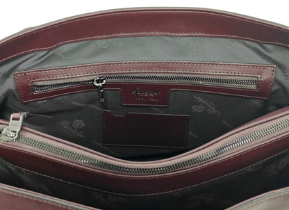 1240$ PINEIDER FIRENZE "Metro Smooth" Calf Briefcase Work Doctor Bag Burgundy