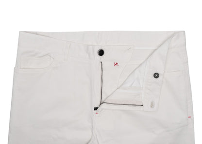 850$ ISAIA NAPOLI White 5 Pocket Pant Cashmere Cotton Slim Fit - Made in Italy