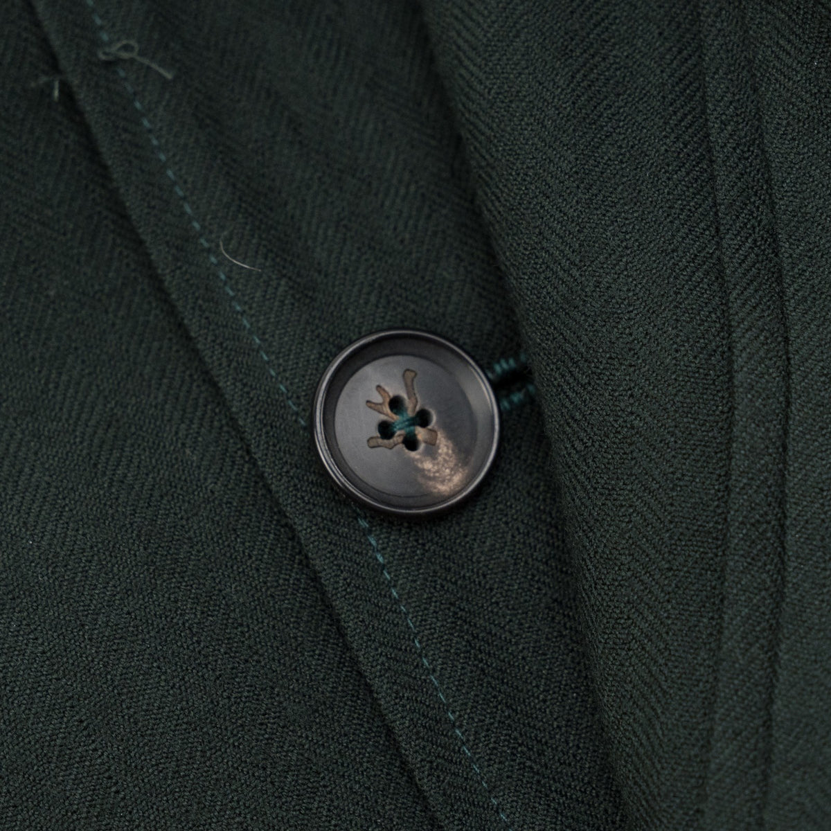 $6550 ISAIA NAPOLI Dark Green Trench Overcoat Wool Herringbone 38 US / 48 EU