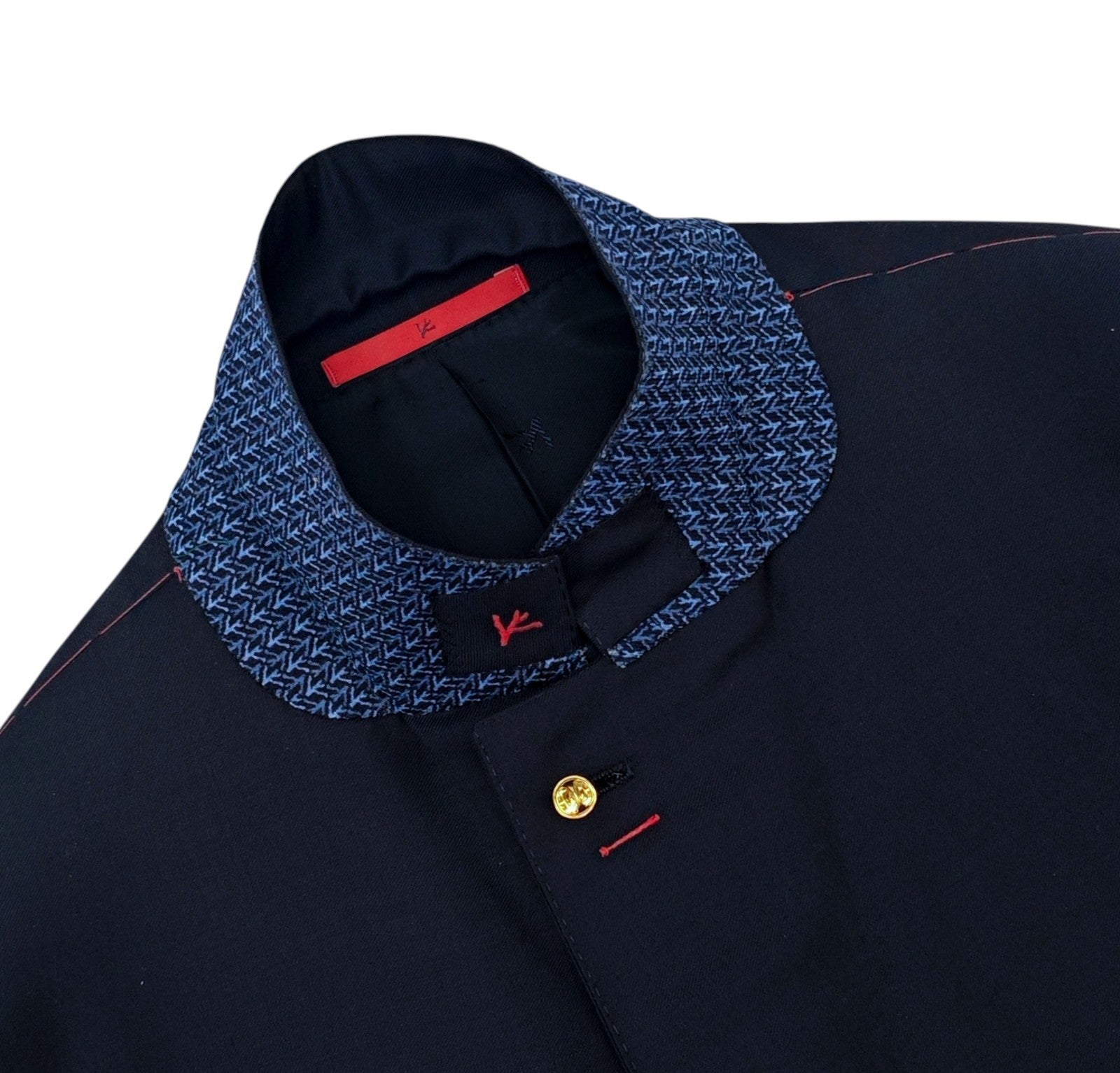 $7120 ISAIA "Domenico" Blue Navy Aquaspider Hand-Sewn Suit Wool  46 US 56 EU  8R