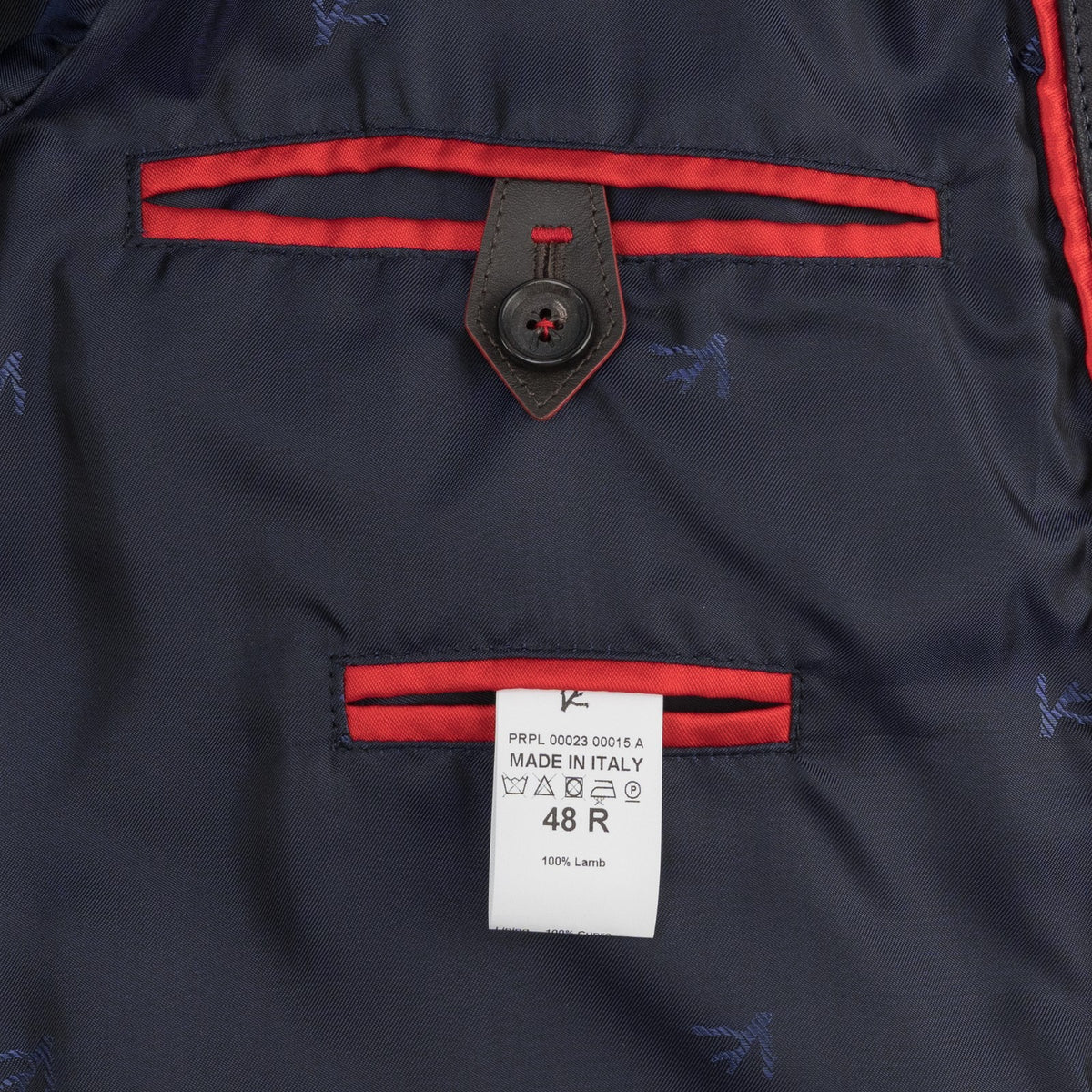 14500$ ISAIA NAPOLI Dark Blue Field Jacket Suede Lambskin 38 US / 48 EU 8R