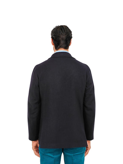 $2200 RUBINACCI NAPOLI "Giorgio" Blue Navy Sahariana Jacket 100% Cashmere