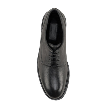 1050$ TESTONI "Custoza" Derby Deer + Fur Lining Black 8 UK / 9 US / 42 IT