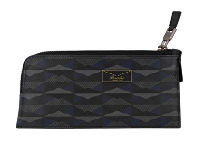 210$ PINEIDER FIRENZE 1774 "Empress" Leather Zipped Pen Case Blue / Grey