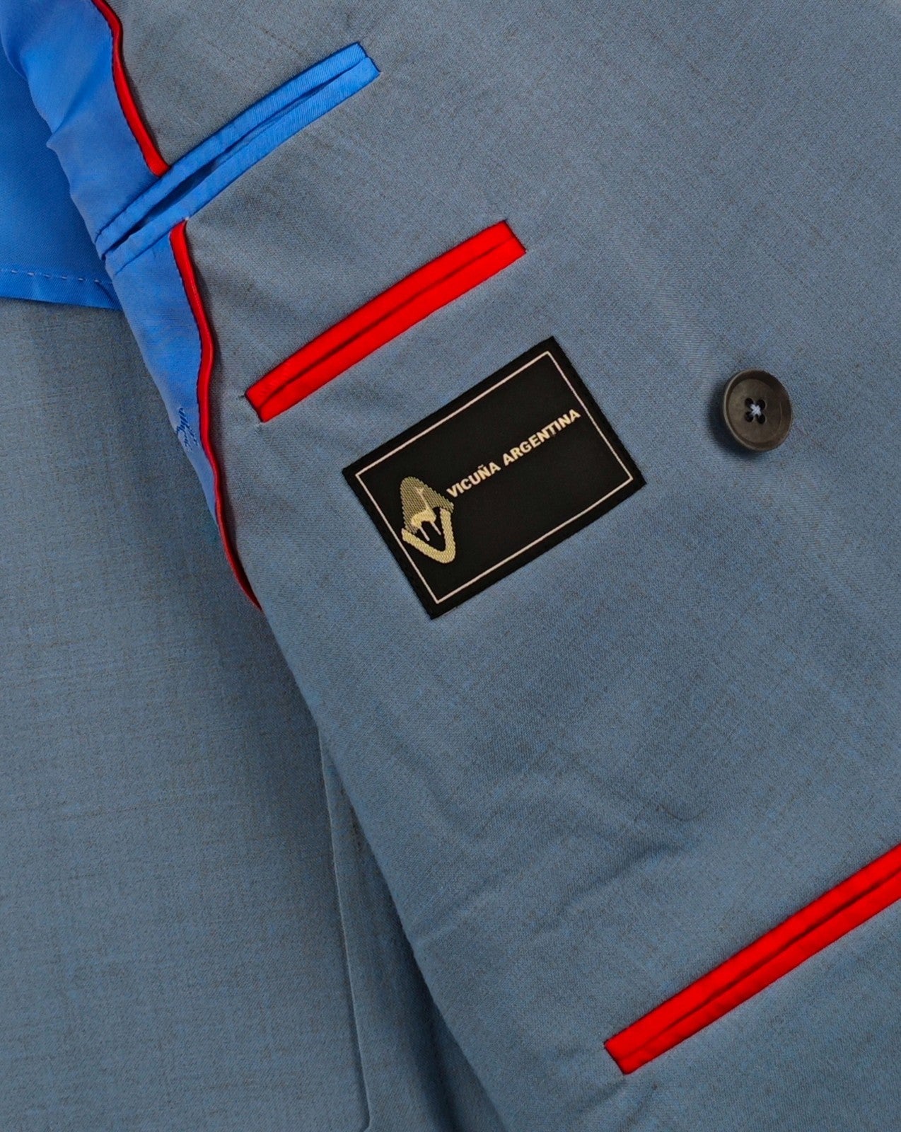 7.5K! ISAIA Blue Double Breasted Sport Coat Cashmere & VICUNA PERU 44 US 54 EU