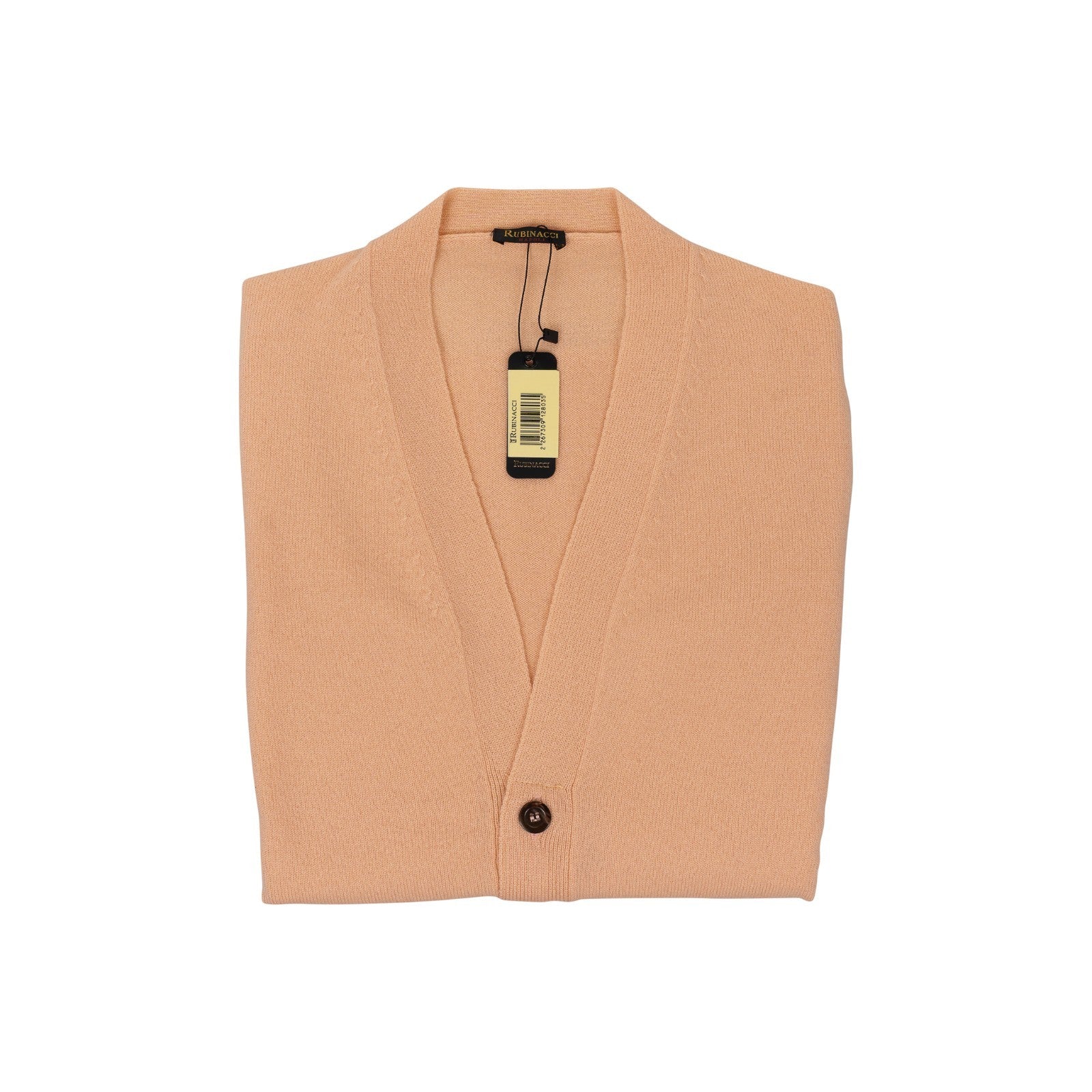 690$ RUBINACCI NAPOLI Salmon Cardigan Vest Gilet 100% Cashmere 36 US / 46 EU  S