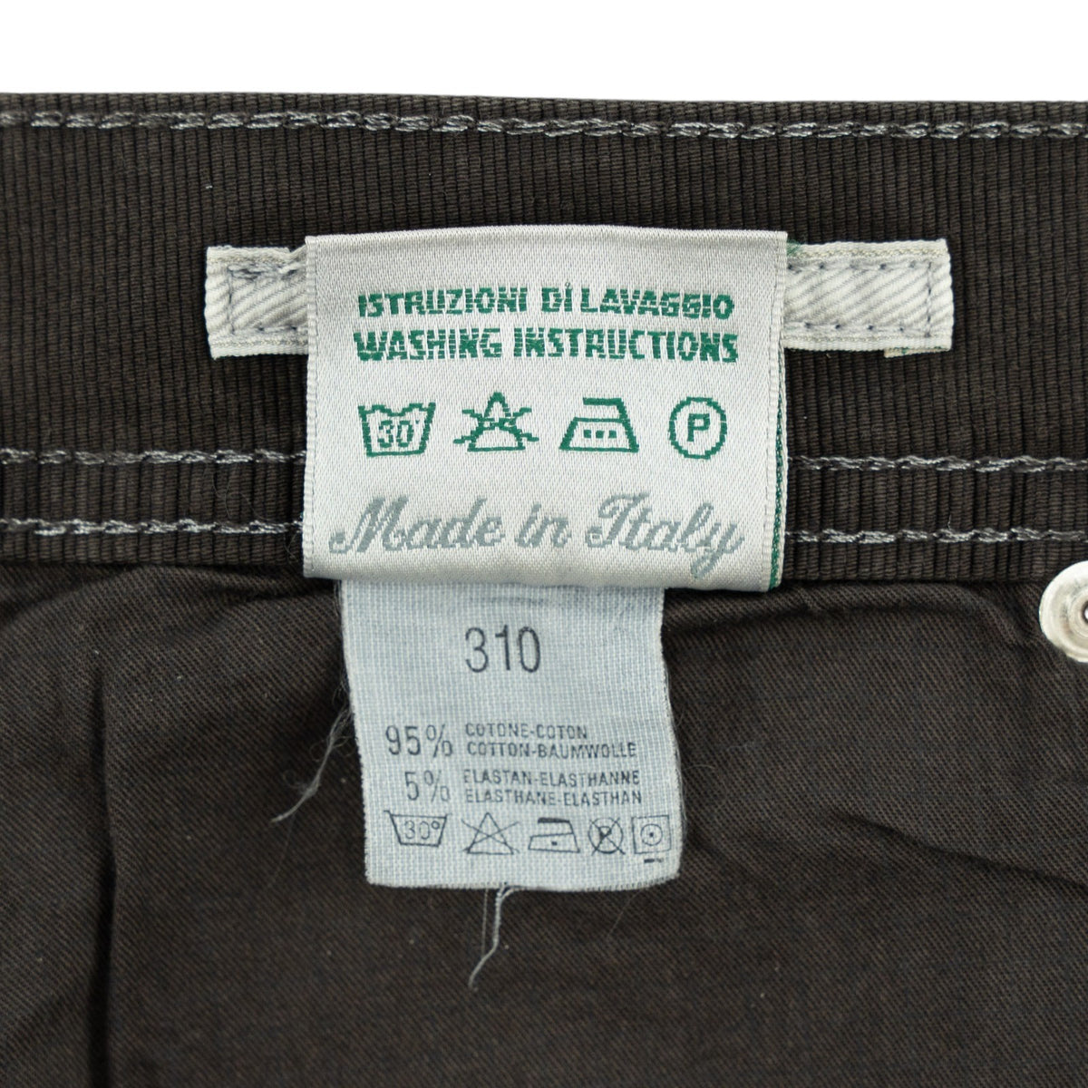 415$ LUIGI BORRELLI NAPOLI Dark Brown Denim Jeans Pant Cotton 33 US / 49EU