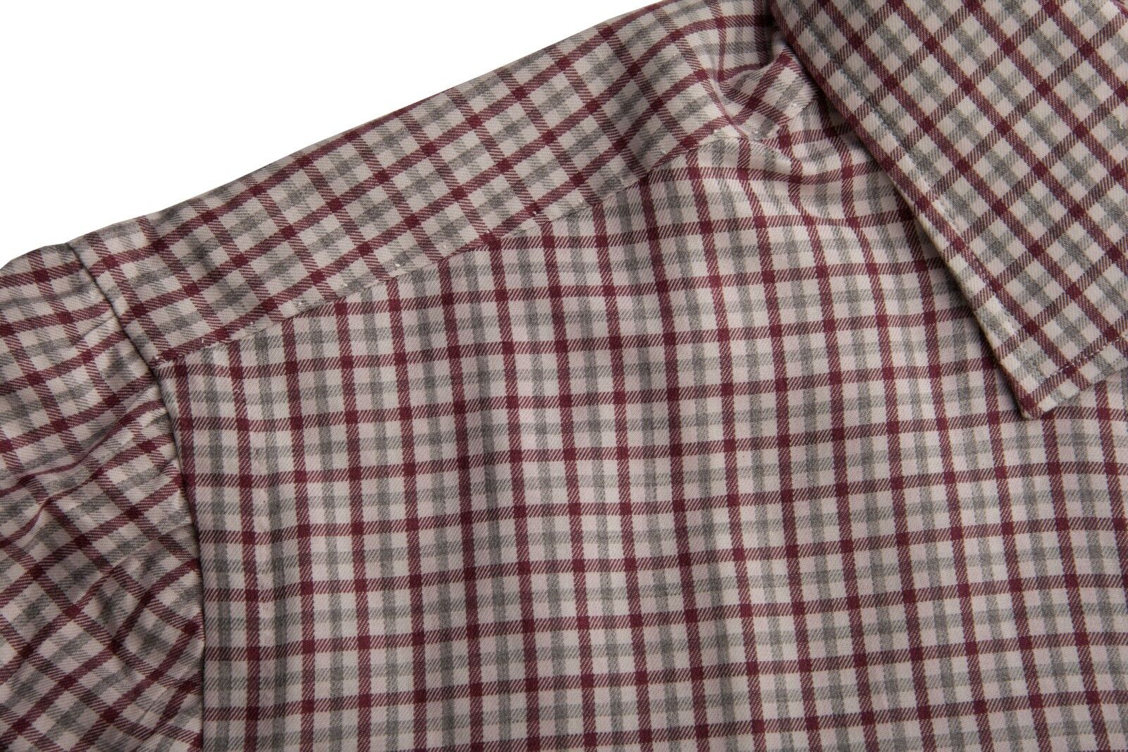 BELVEST by Finamore Napoli Shirt Cashmere / Cotton Checks 16 1/2 - 42 Reg