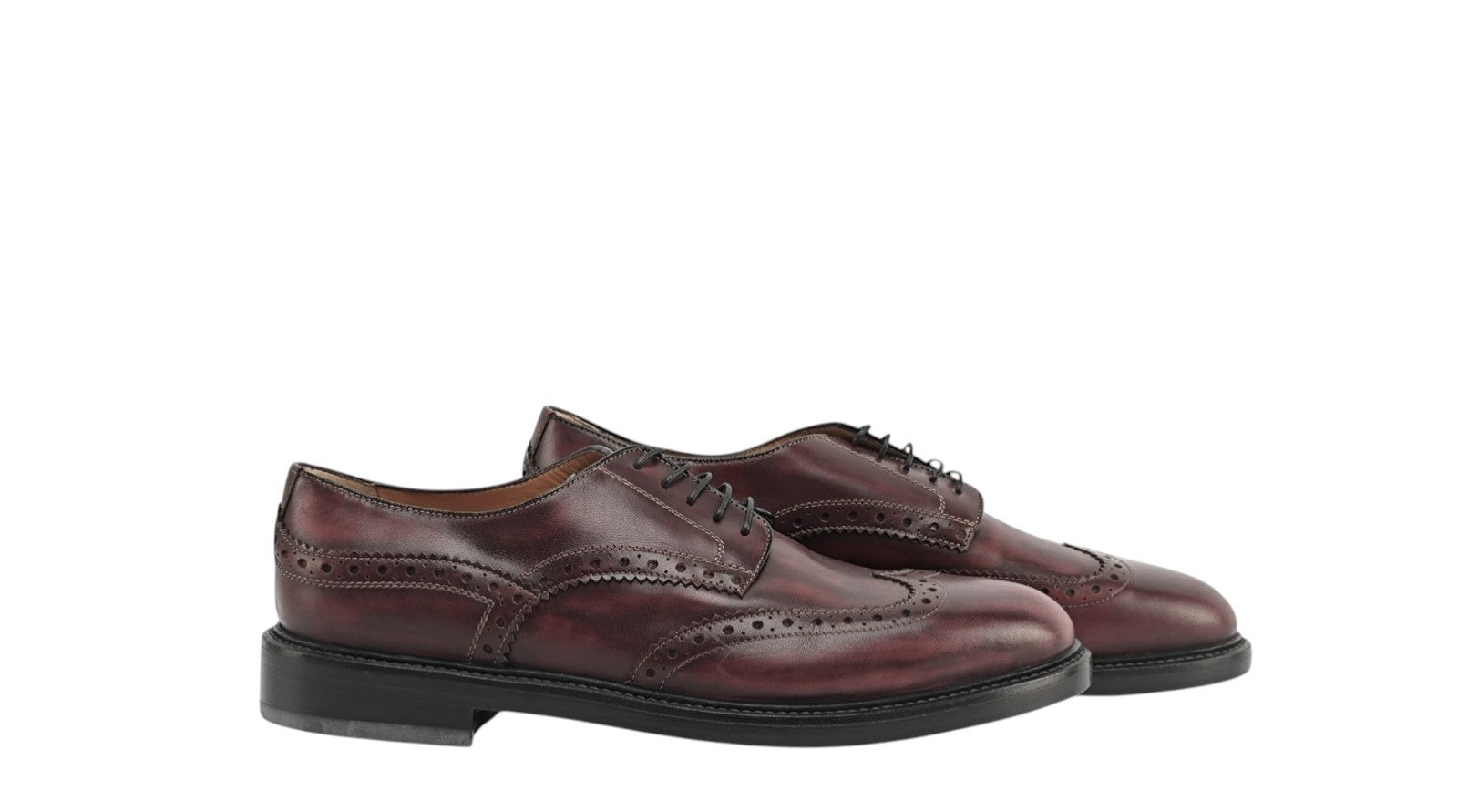 1250$ TESTONI Derby Shoes Shaded Calf Amaranth 8 UK / 9 US / 42 IT