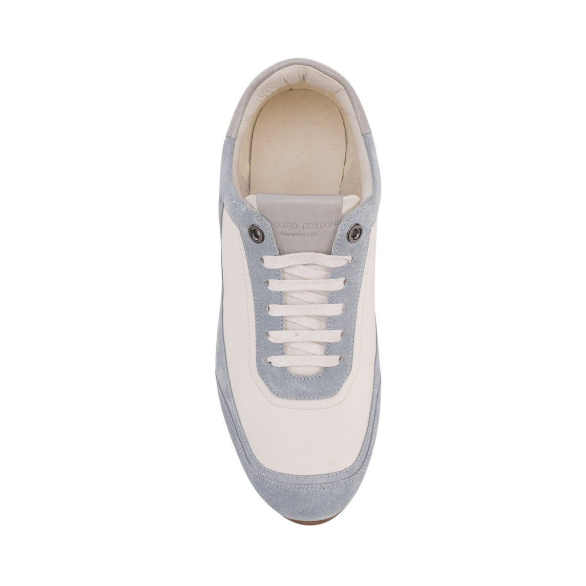 850$ TESTONI "Modena" Sneaker Eco-Nylon Suede White Ice 8 UK / 9 US / 42 IT