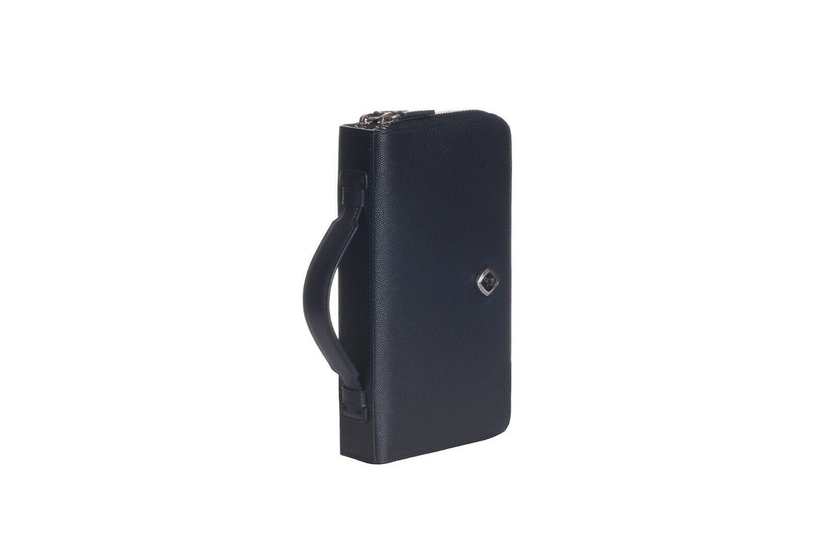 JM ICON by JOHNNY MANGLANI Dark Blue Clutch Bag Double Organizer Handbag Wallet