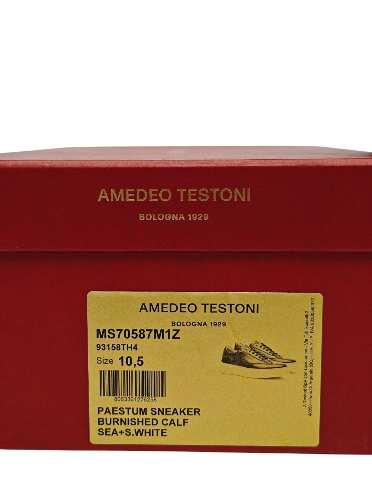 950$ TESTONI "Paestum" Blue Sneaker Burnishe Calf  10.5 UK / 11.5 US / 44.5 IT
