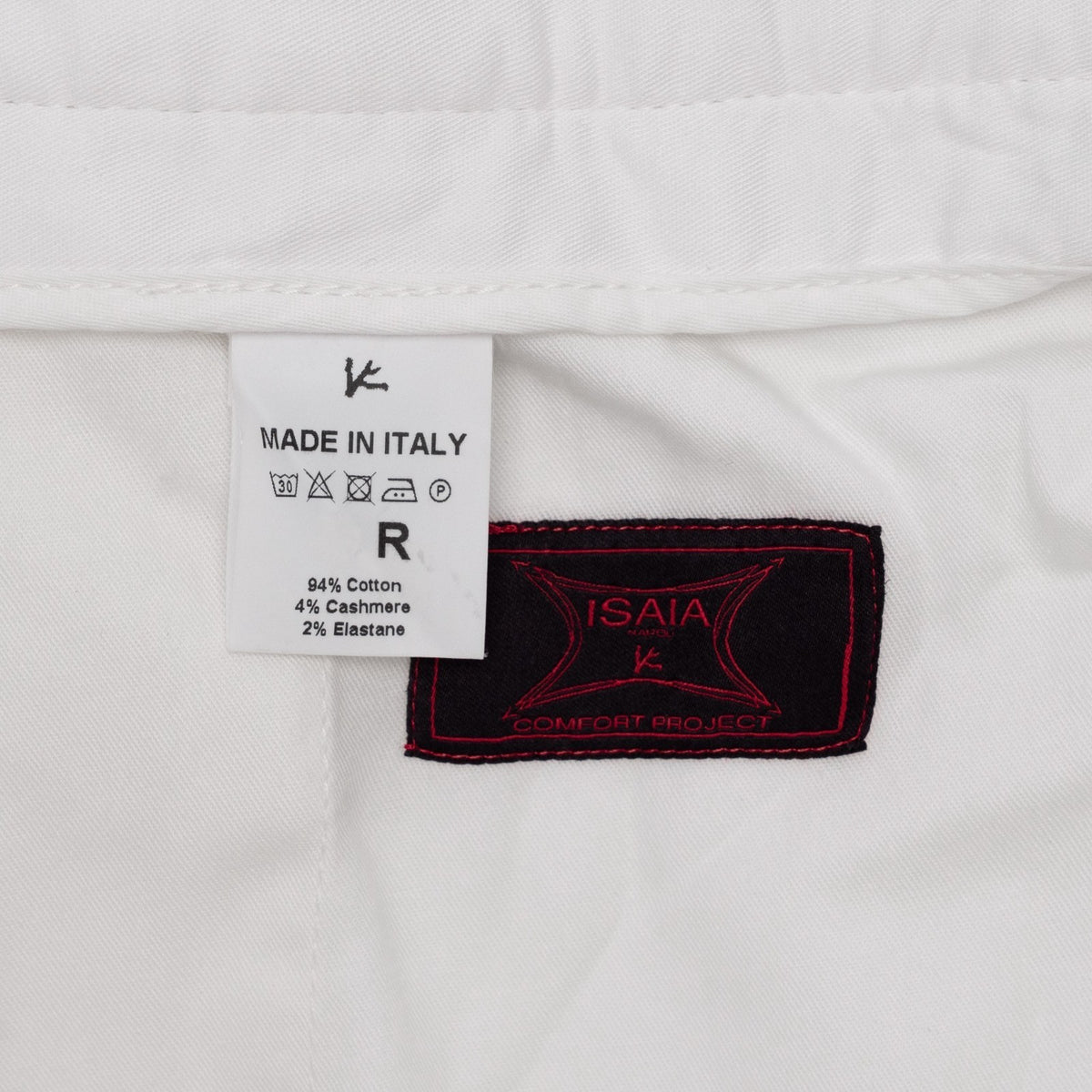 850$ ISAIA NAPOLI White 5 Pocket Chino Pant Cashmere Cotton Slim Fit