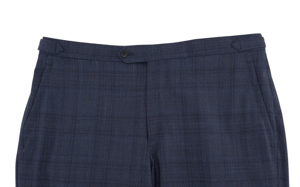 $6700 ISAIA "Sanita" Blue Suit Wool Glen Plaid Comfort Project 42 US / 52 EU 7R