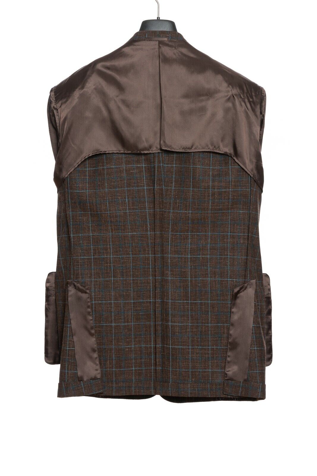 2230$ BELVEST Sartorial Jacket Brown / Aquamarine Checks Wool Silk Linen Drop 7