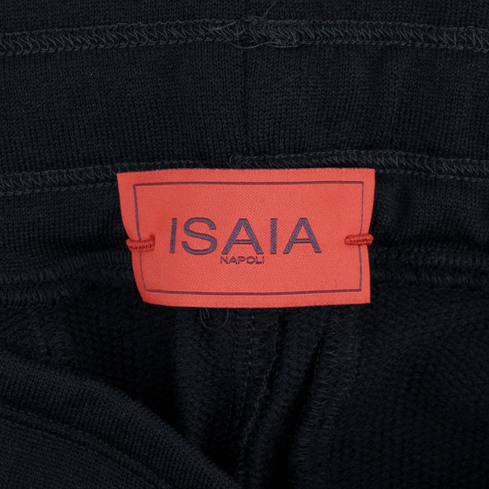 1350$ ISAIA NAPOLI Blue Navy Hand-Sewn Drawstring Track Pant Jersey Wool Size S