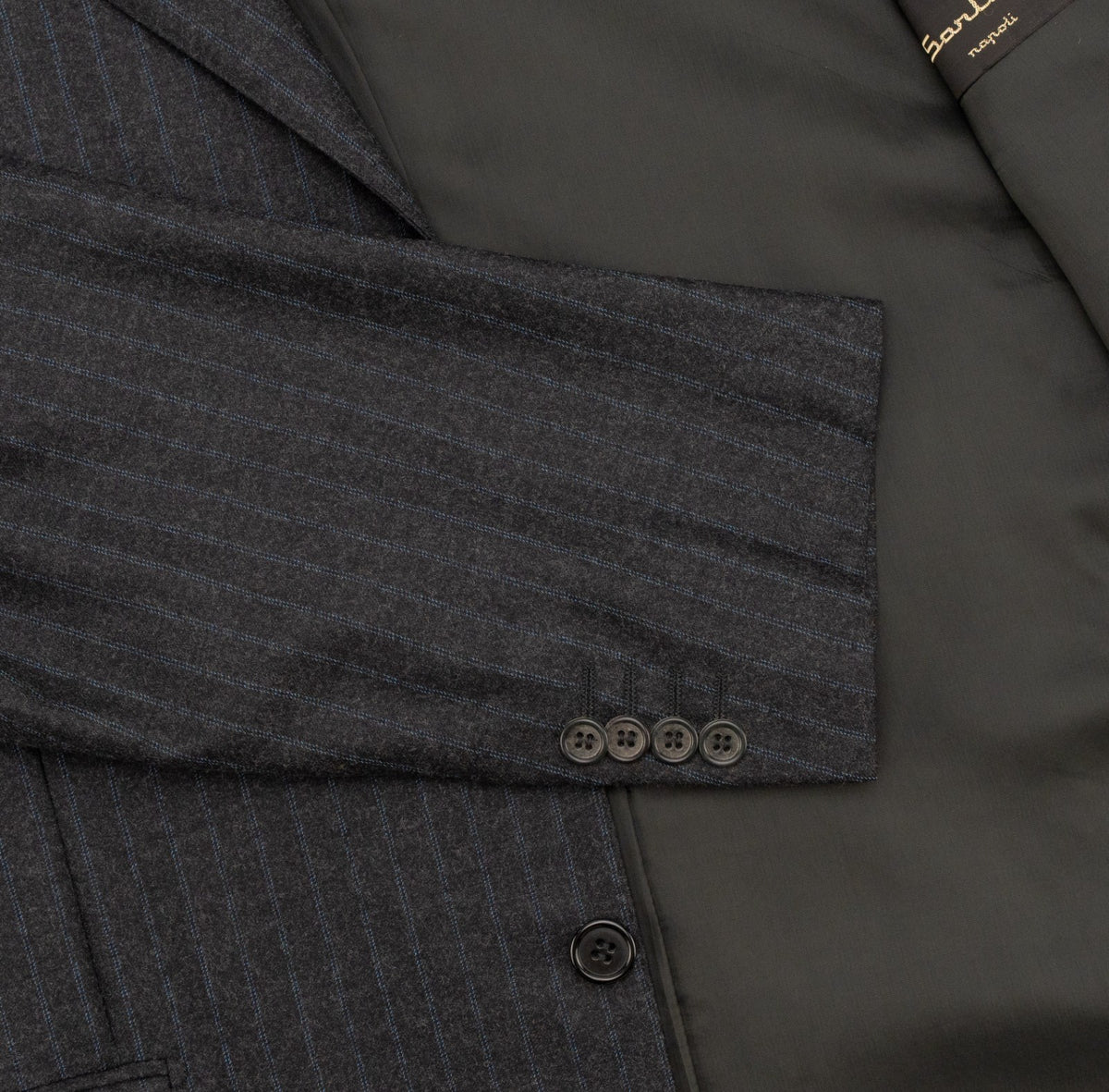 2800$ SARTORIO NAPOLI by KITON Dark Gray 3/2 Roll Suit Wool 120's 42 US / 52 IT