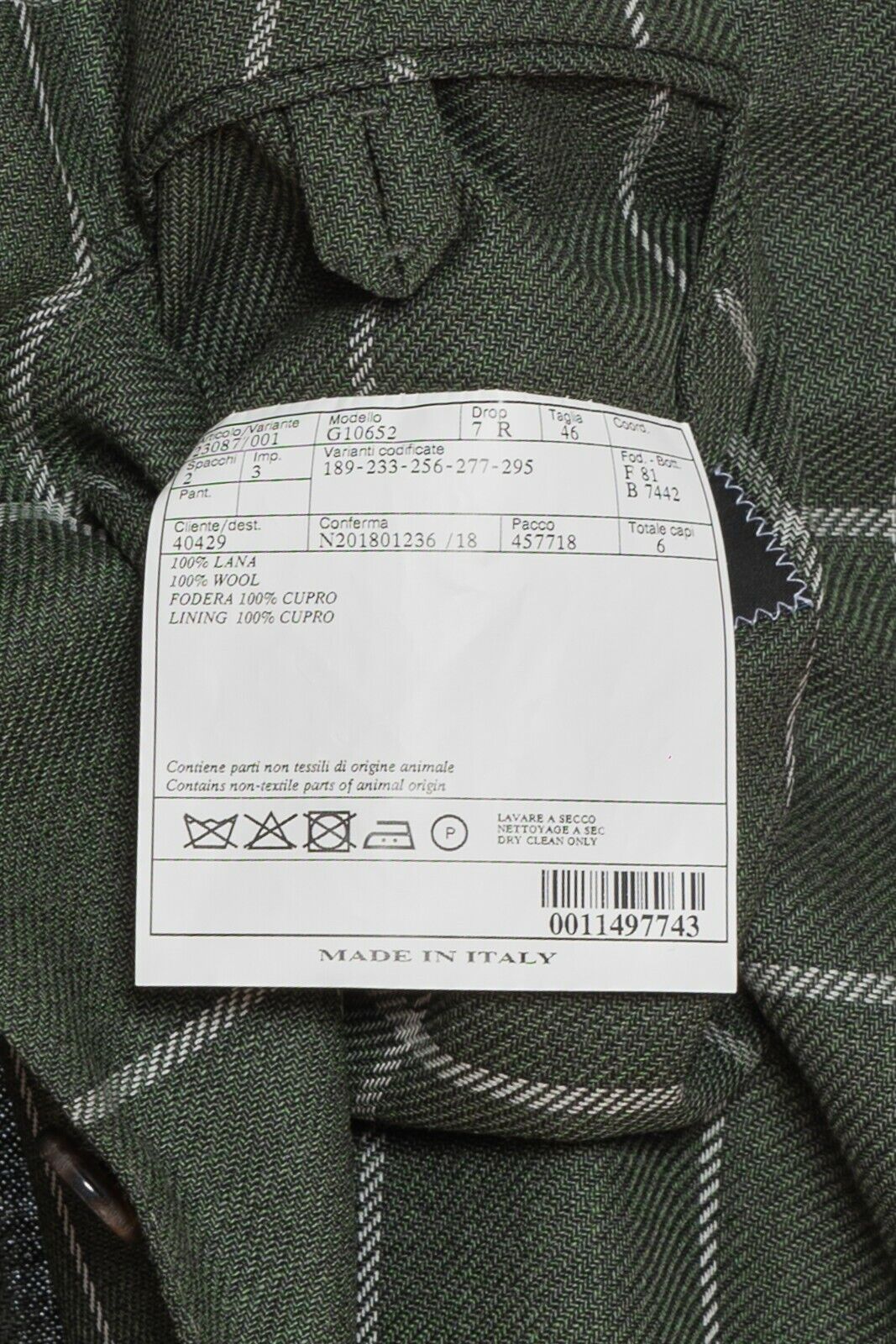 2100$ BELVEST Jacket Dark Green Checks Light Wool Drop 7 JACKETINTHEBOX Edition