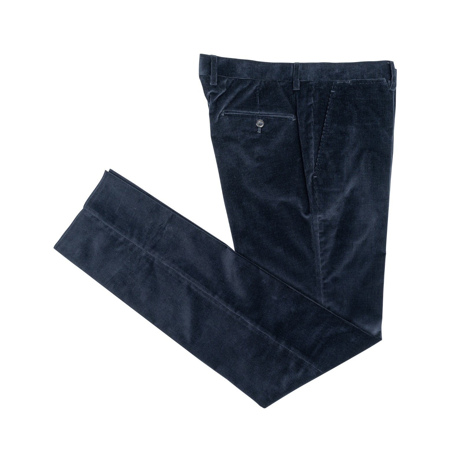 625$ RUBINACCI NAPOLI "Luca" Blue Cotton Corduroy Trouser Pant Made in Napoli
