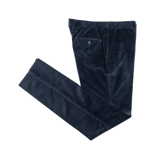 625$ RUBINACCI NAPOLI "Luca" Blue Cotton Corduroy Trouser Pant Made in Napoli