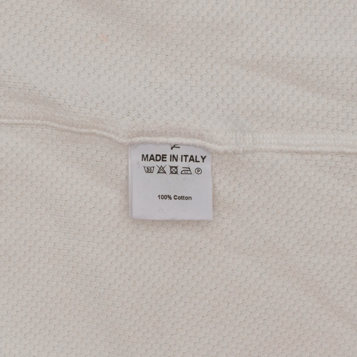 675$ ISAIA NAPOLI White Polo Short Sleeve Piquet Cotton Size L - Made in Italy