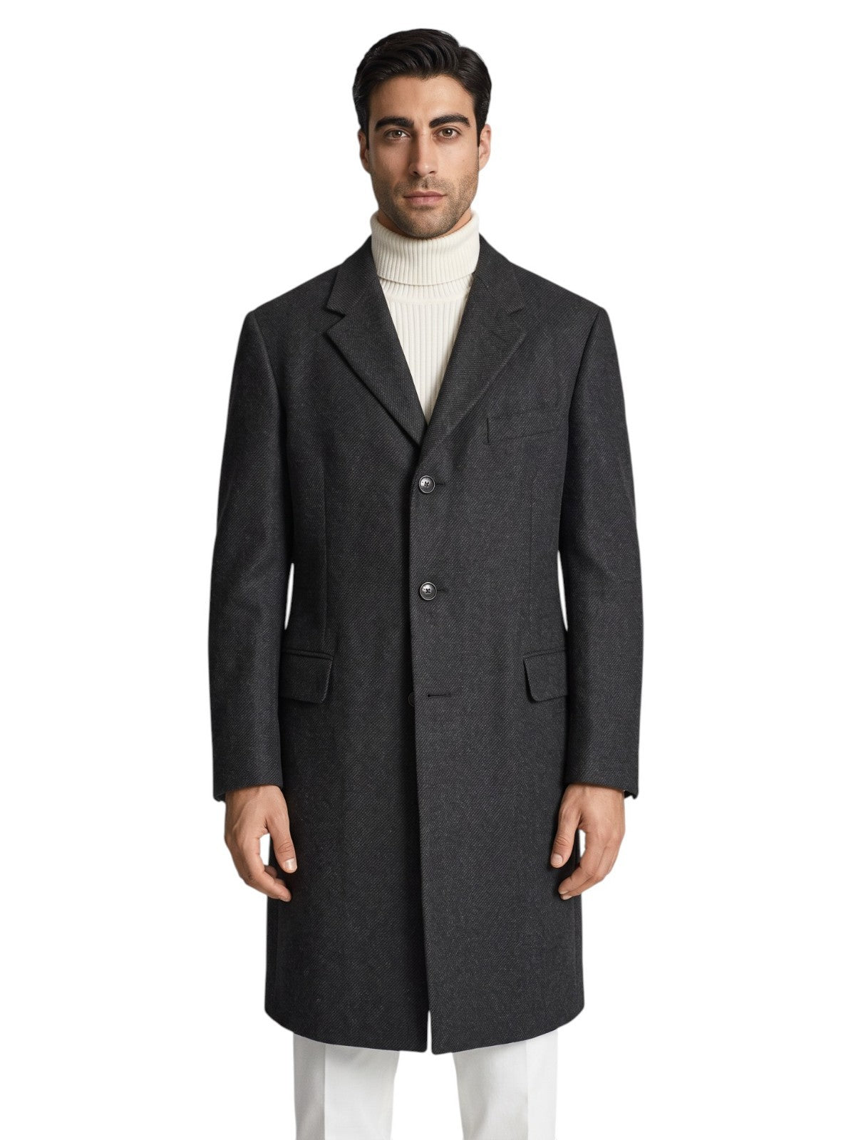 $2250 CANALI Charcoal Gray Overcoat Wool Water Resistant 48 US / 58 EU