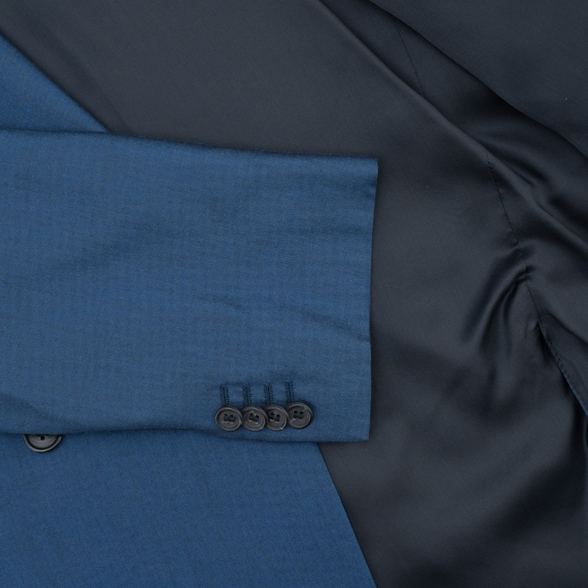 2100$ RAFFAELE CARUSO Blue Double Breasted Sport Coat 100% Silk Mill 40 US 50 IT