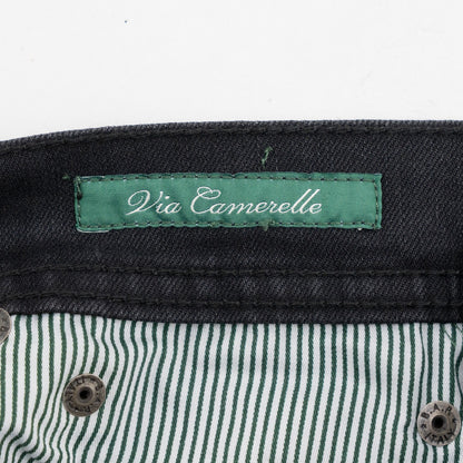 415$ LUIGI BORRELLI NAPOLI Solid Black Denim Jeans Pant Cotton 31 US / 47 EU