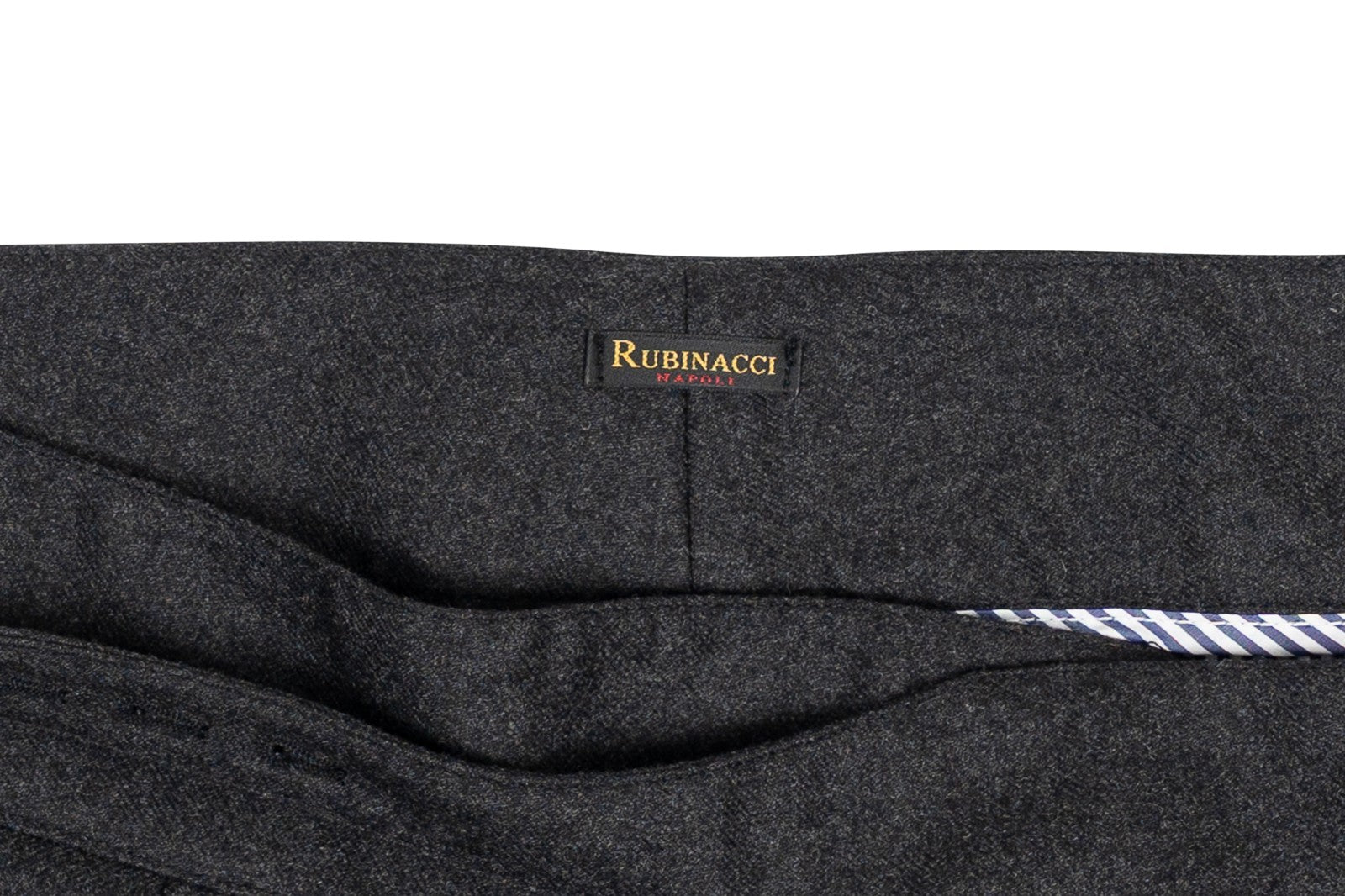 670$ RUBINACCI NAPOLI "Manny" Gray Flannel Wool High Rise Pant 40 US / 56 EU