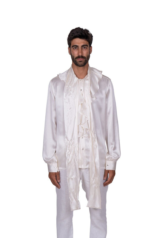 1800$ RARE!! GERLIN "VICTORIAN" Shirt 100% Satin Silk  Size M - BIJAN