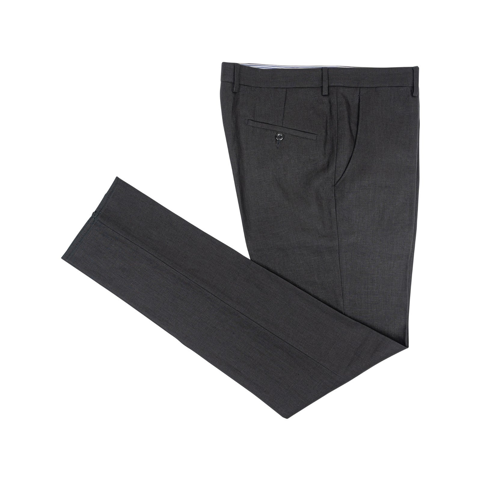 670$ RUBINACCI NAPOLI "Luca" Black 100% Linen Dress Pant 36 US / 52 EU