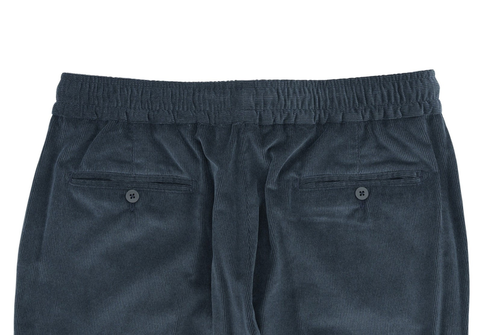 1300$ ISAIA NAPOLI Corduroy Blue Drawstring Pant Cotton Cashmere 36 US / 52 EU