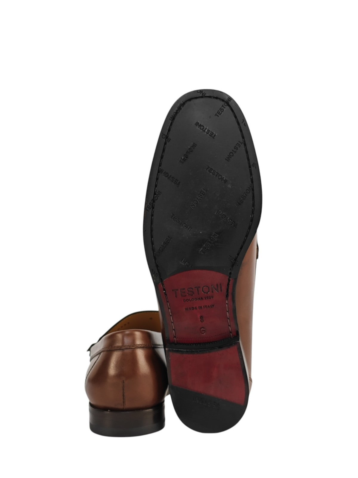 1250$ TESTONI "Bracciano" Chestnut Loafer Shoes Top Calf 8 UK / 9 US / 42 IT