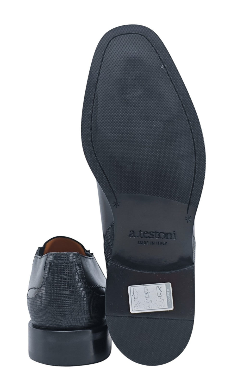 1200$ TESTONI 1929 Slip On Shoes Saffiano + Calf Blue Navy 8 UK / 9 US / 42 IT