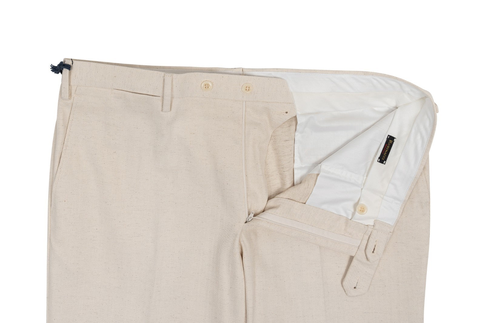 625$ RUBINACCI NAPOLI Ivory Trouser Pant Gabardine Cotton 40 US / 56 EU