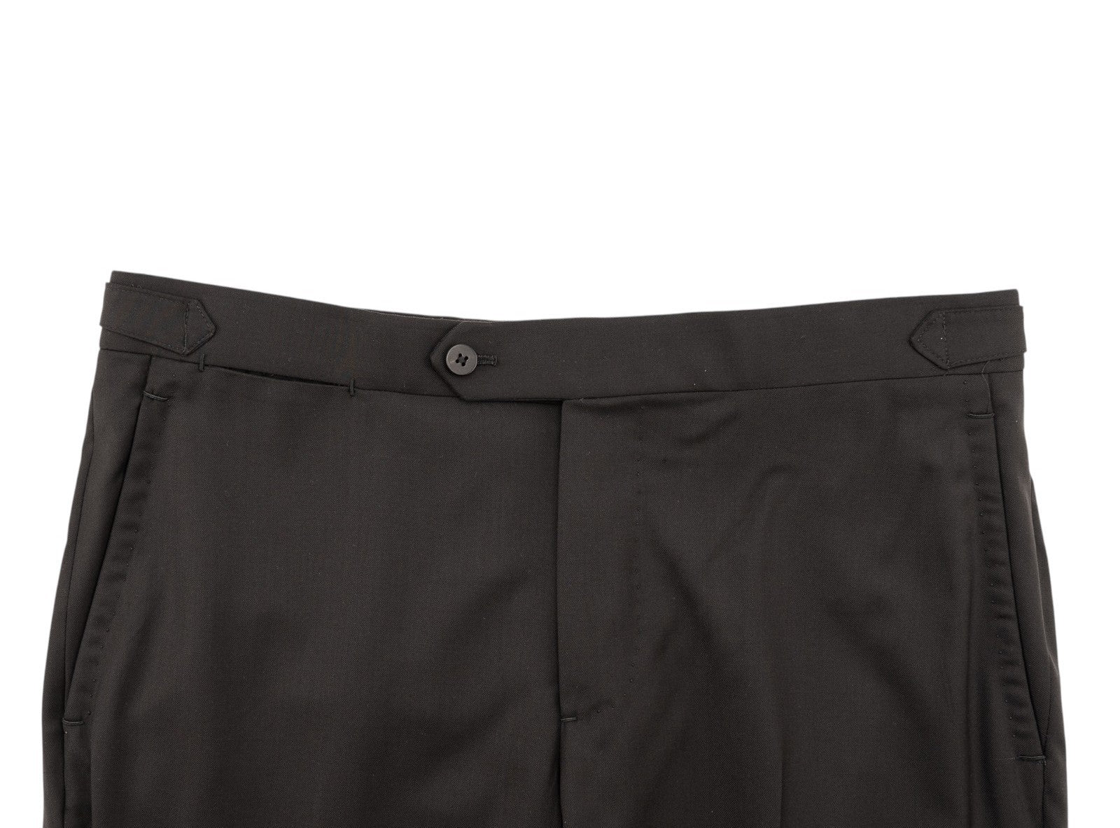 1550$ ISAIA NAPOLI Hand-Sewn Tapered Dress Pant Fine Wool Black 34 US / 50 EU 7R