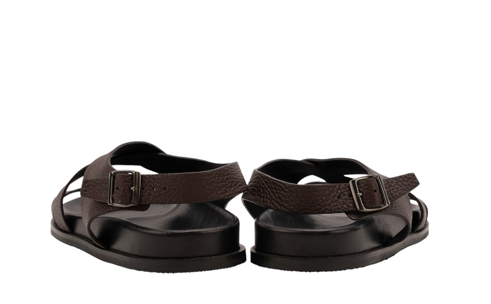 650$ TESTONI Filicudi Sandal Deer Cigar + Dark Metal 8 UK - 9 US - 42 IT