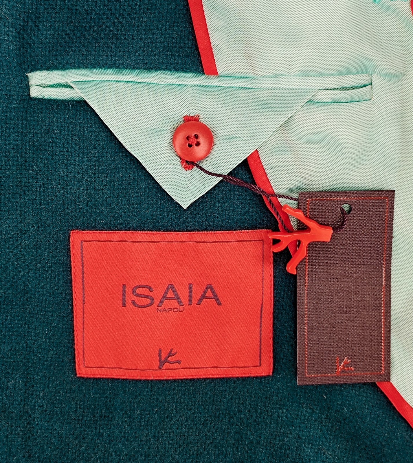 $5800 ISAIA NAPOLI "Domenico" Petrol Blue Jacket Sport Coat Knit 100% Cashmere