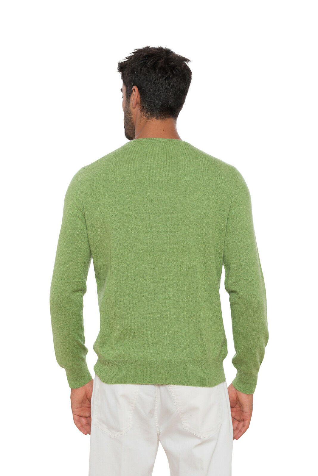 Italian Luxury Knitwear GRAN SASSO Crewneck Sweater Green Pure Cashmere
