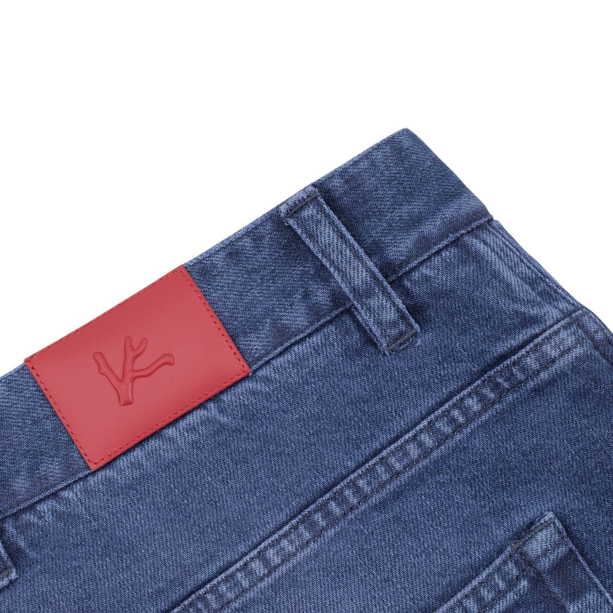 795$ ISAIA NAPOLI "Forcella" Blue Denim Jeans Pant Cotton Wide Fit 32 US /48 EU