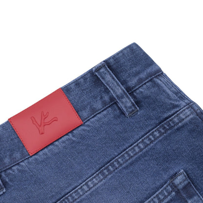 795$ ISAIA NAPOLI "Forcella" Blue Denim Jeans Pant Cotton Wide Fit 32 US /48 EU