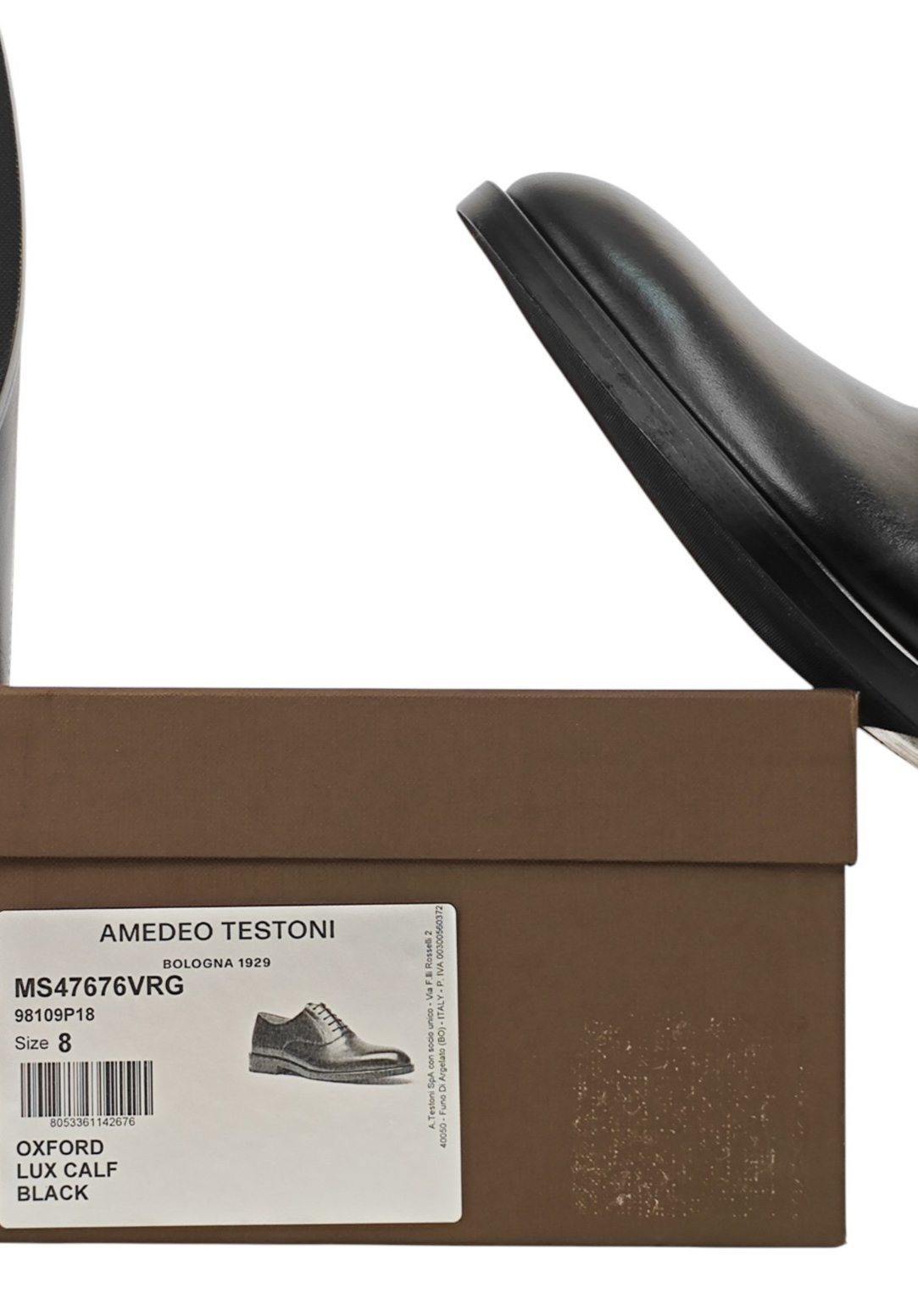1200$ TESTONI Oxford Shoes Black Lux Calf 8 UK  /  9 US / 42 IT