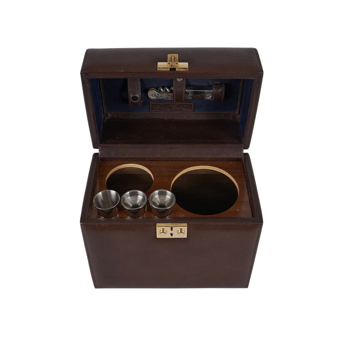$2500 RARE BROOKS BROTHERS Leather Cocktail Shaker Set Travel Case New Vintage