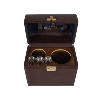 $2500 RARE BROOKS BROTHERS Leather Cocktail Shaker Set Travel Case New Vintage