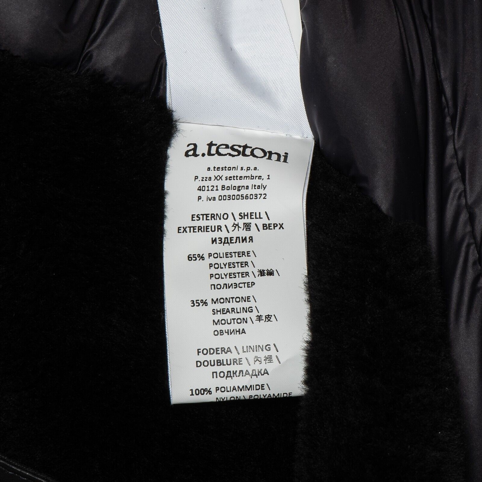 $3885 HETTABRETZ for TESTONI Black Jacket Coat Puffer Goose Down + Shearling