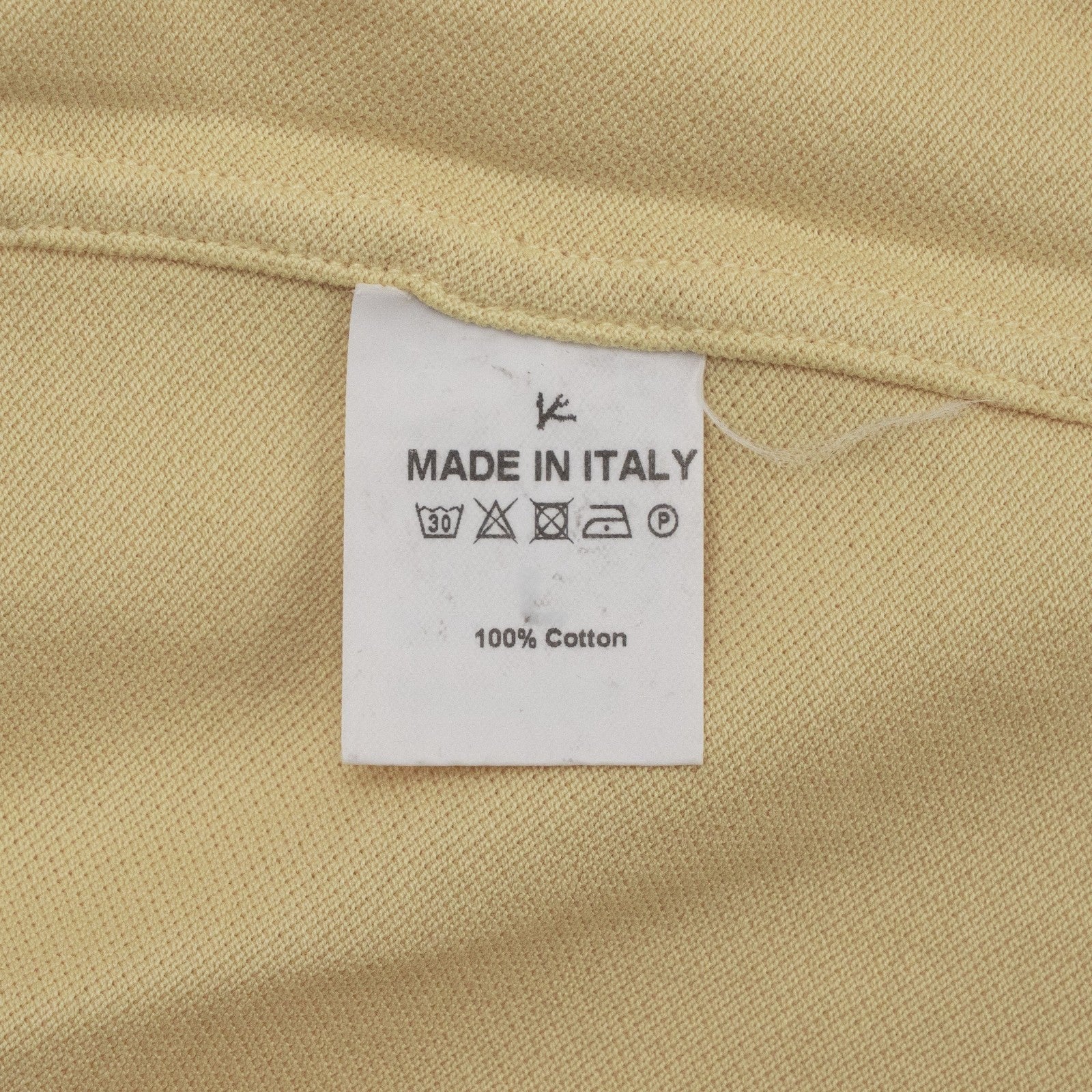 575$ ISAIA NAPOLI Garment Dyed Cotton Piquet Short Sleeve Polo Yellow