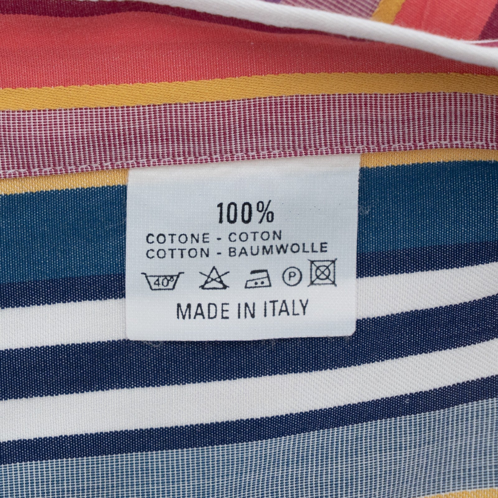 500$ ETRO MILANO Shirt Striped Multicolor Spread Collar 100% Cotton Size L