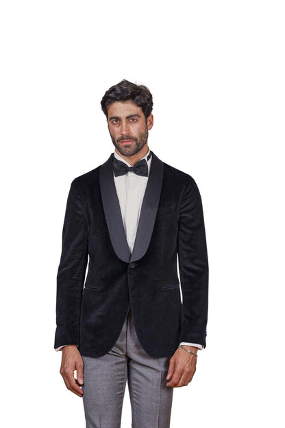 1850$ Luxury BOGLIOLI MILANO Jacket Tuxedo Black Velvet Cotton Made in Italy