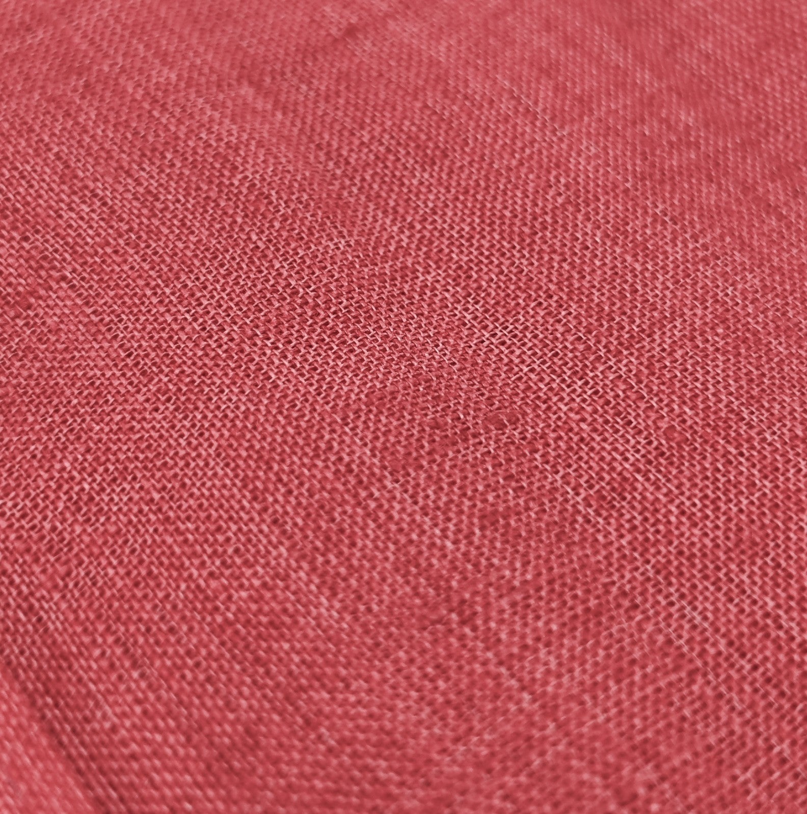 765$ ISAIA NAPOLI "Mix" Coral Red Dress Shirt Hand-Sewn 100% Linen 16.5 - 42