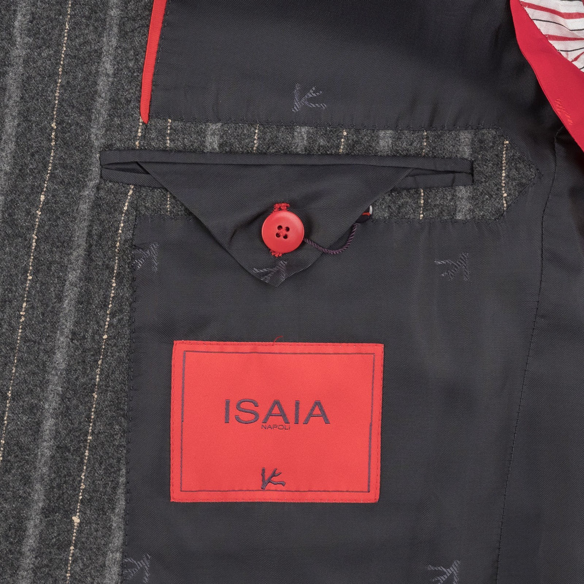 $6600 ISAIA NAPOLI "Marechiaro" Gray Suit Flannel Wool Striped 38 US / 48 EU 8R